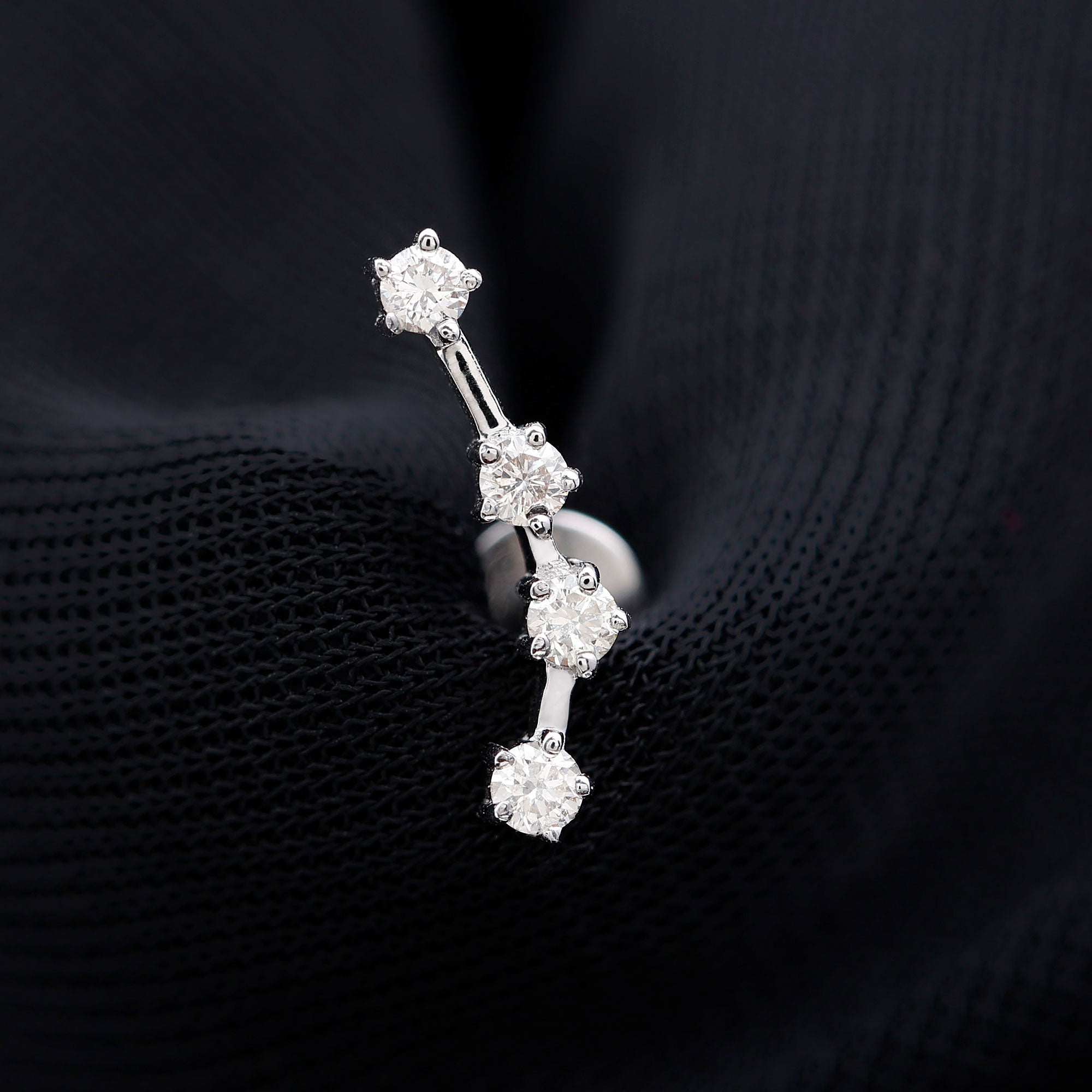 Moissanite Ear Climber Aquarius Earring
