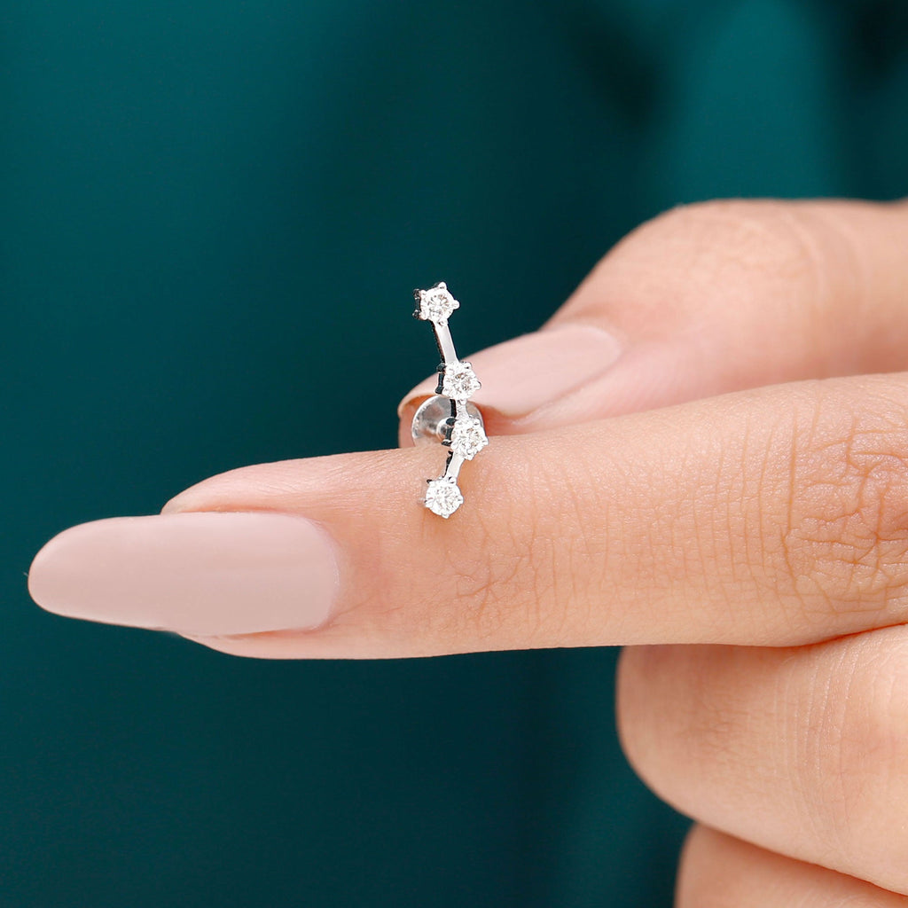 Moissanite Ear Climber Aquarius Earring