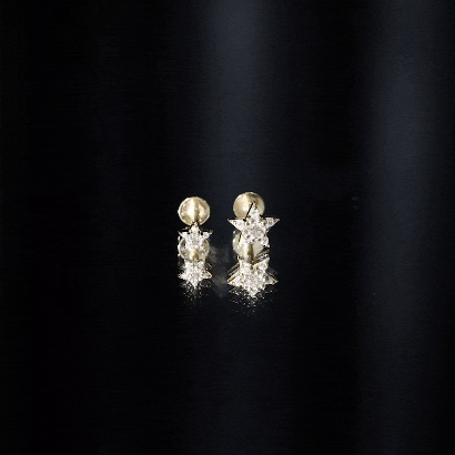 Moissanite Star Earring for Helix Piercing