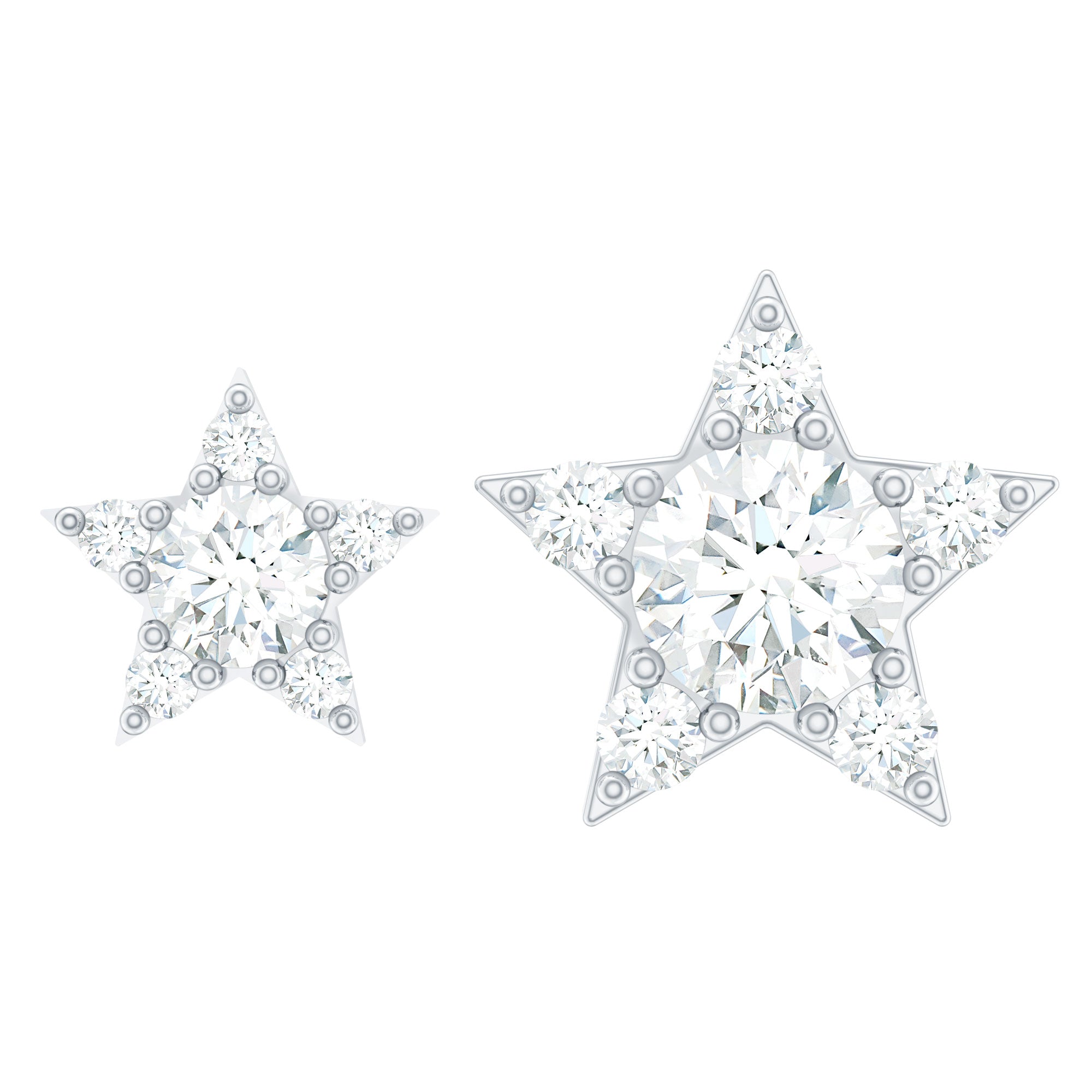 Moissanite Star Earring for Helix Piercing