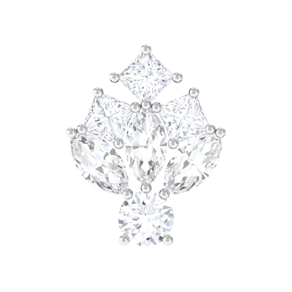 Moissanite Cluster Earring for Upper Lobe Piercing