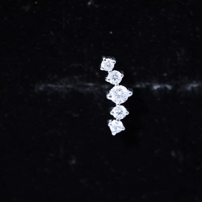 Graduated Style Moissanite Crawler Earring