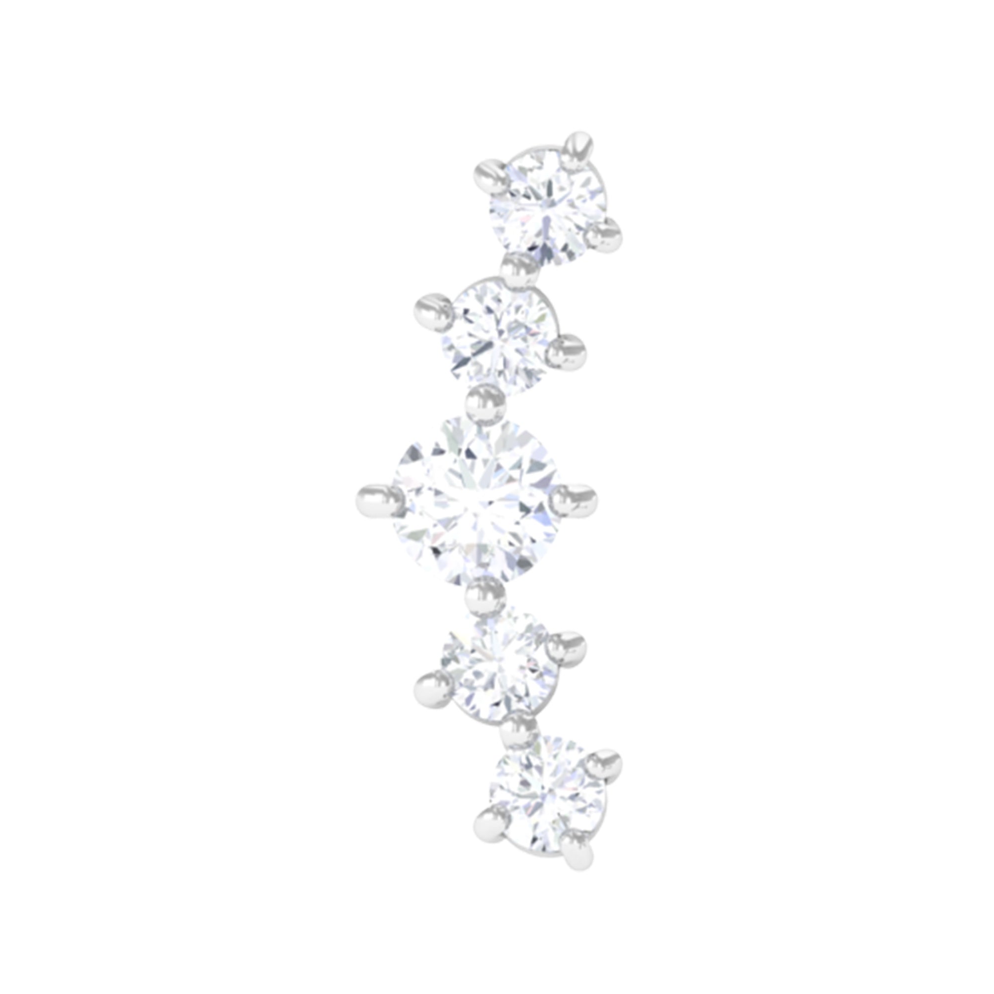 Graduated Style Moissanite Crawler Earring