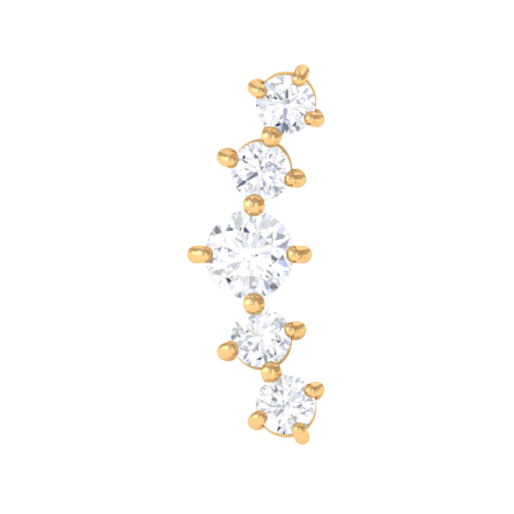 Graduated Style Moissanite Crawler Earring