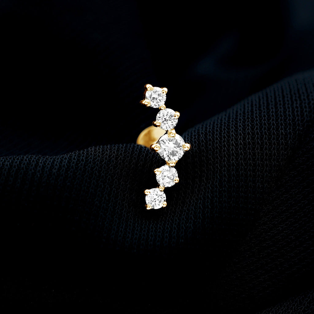 Graduated Style Moissanite Crawler Earring