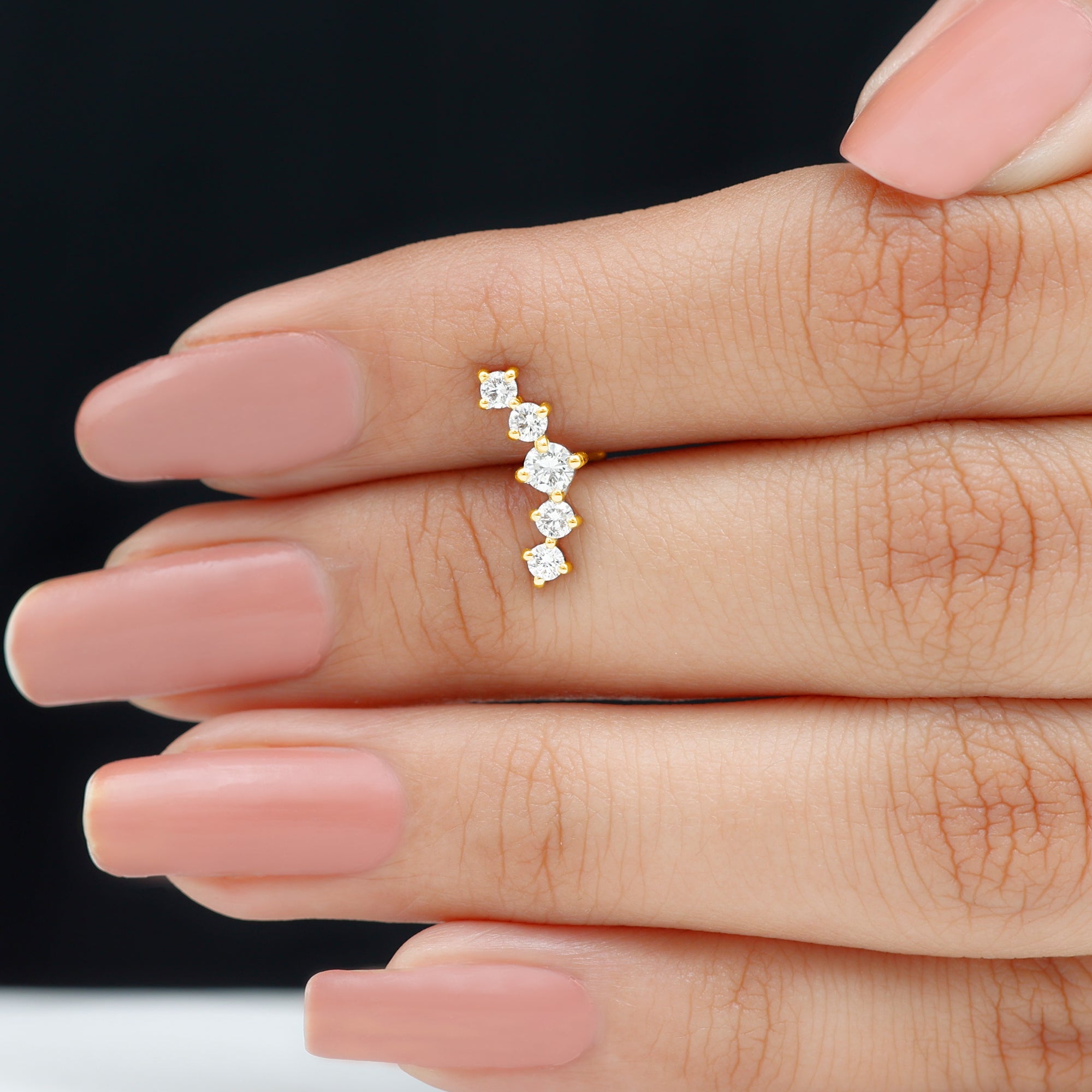 Graduated Style Moissanite Crawler Earring