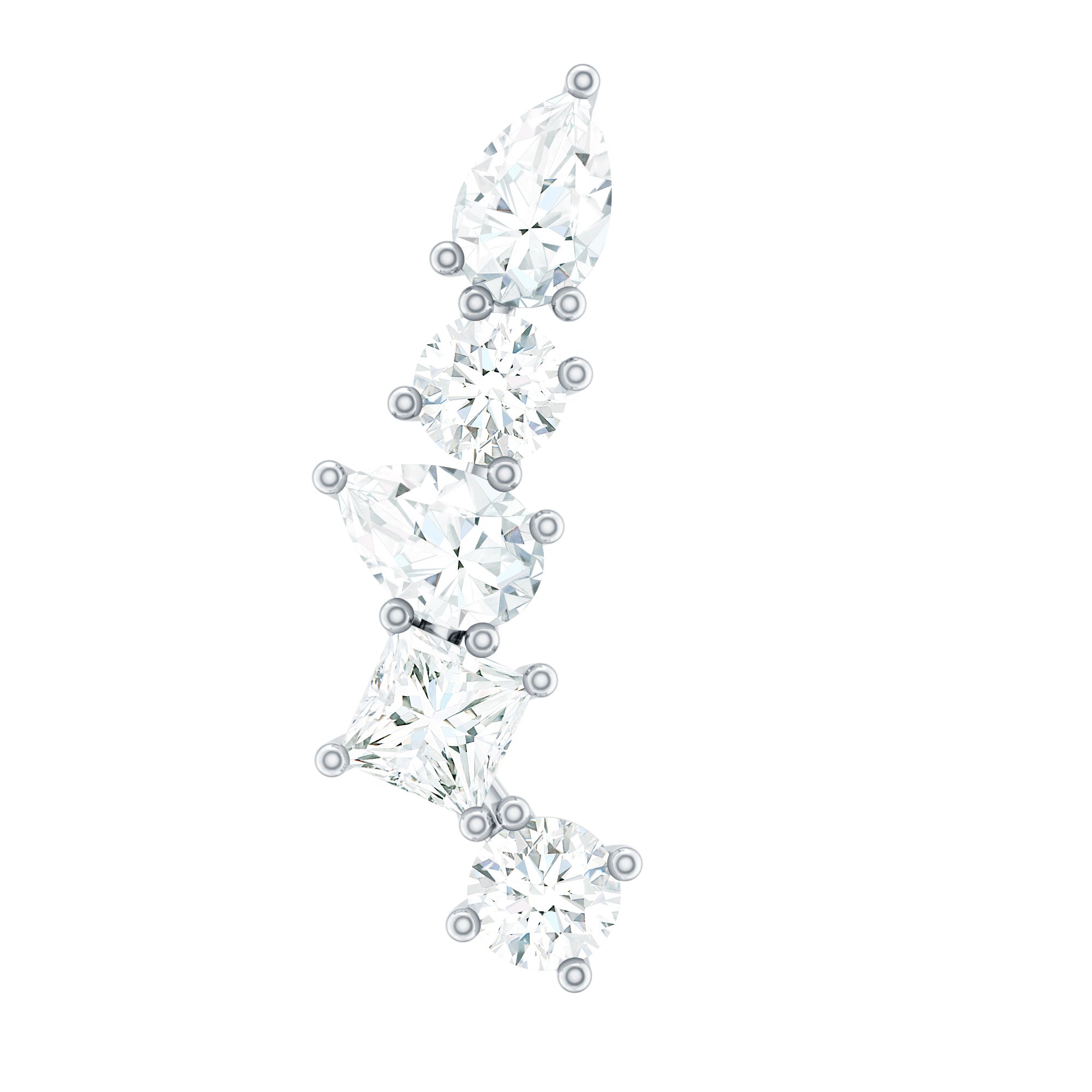 Unique Diamond Crawler Earring for Helix Piercing