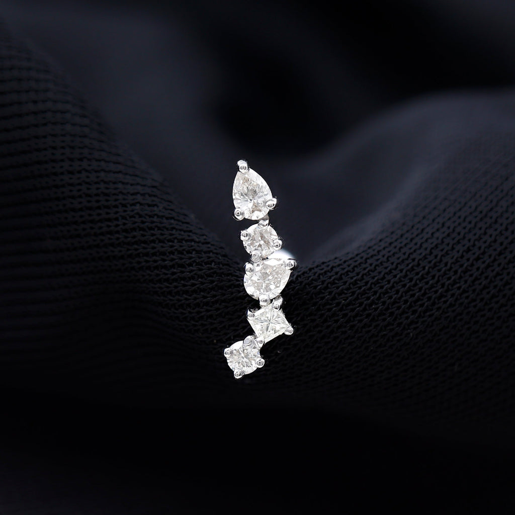 Unique Diamond Crawler Earring for Helix Piercing