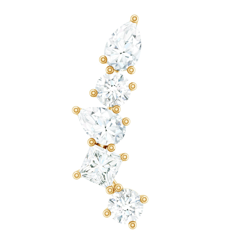 Unique Diamond Crawler Earring for Helix Piercing