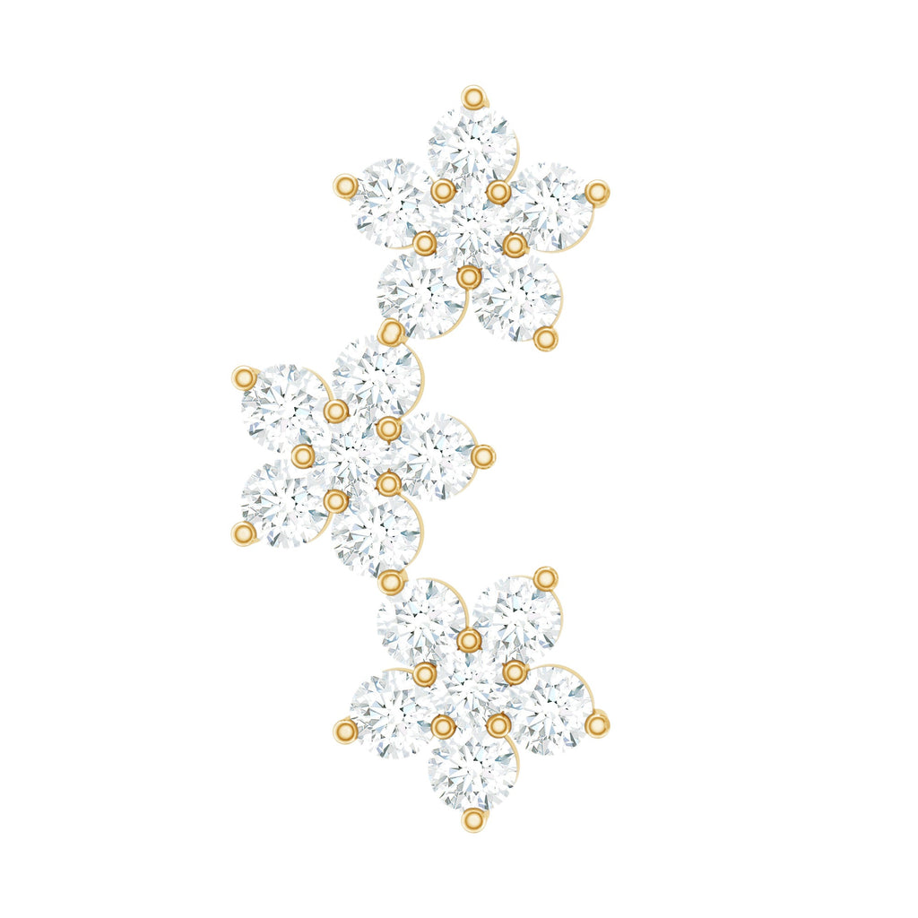 Helix Flower Crawler Earring with Diamond