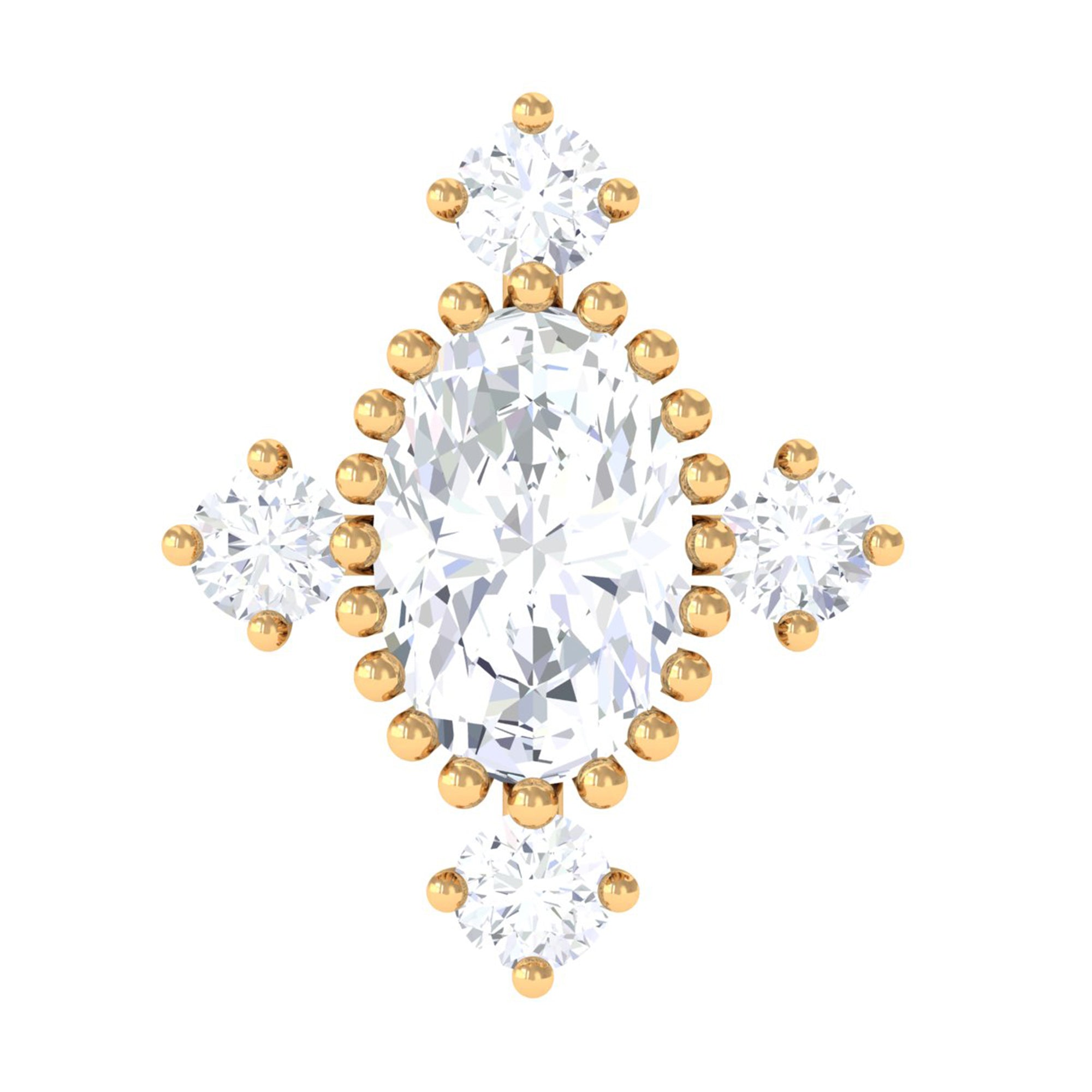 Vintage Inspired Oval Diamond Cartilage Earring