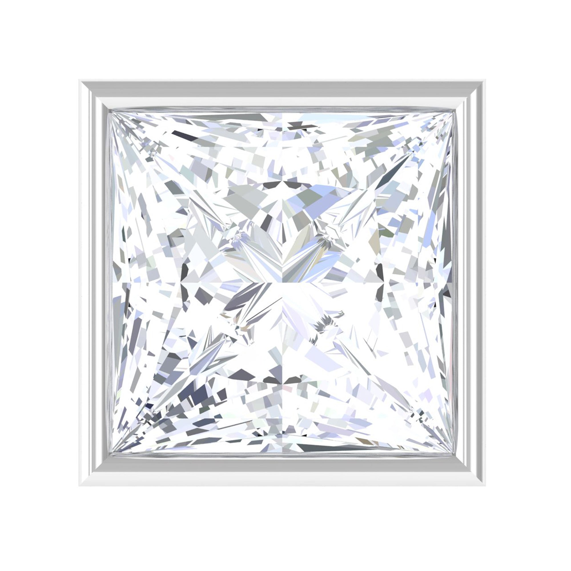 Princess Cut Diamond Conch Earring in Bezel Setting