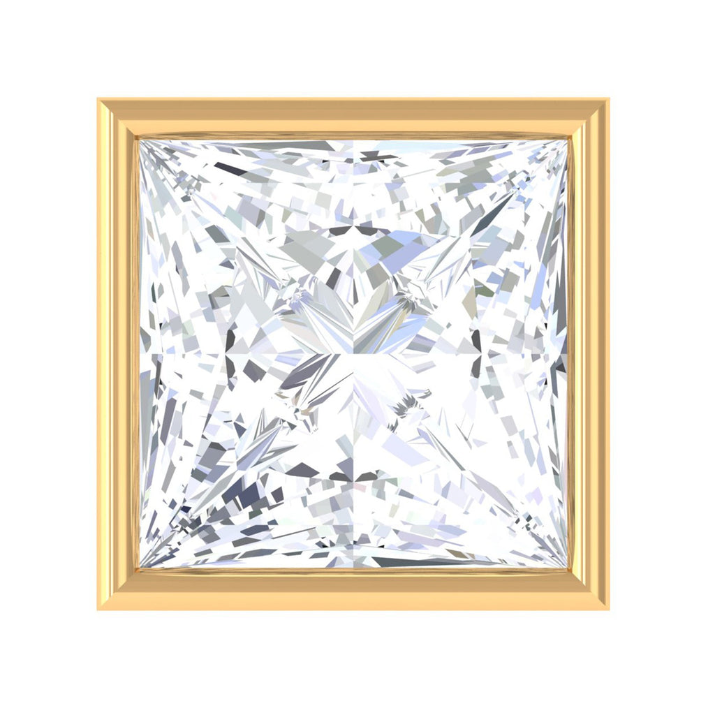 Princess Cut Diamond Conch Earring in Bezel Setting