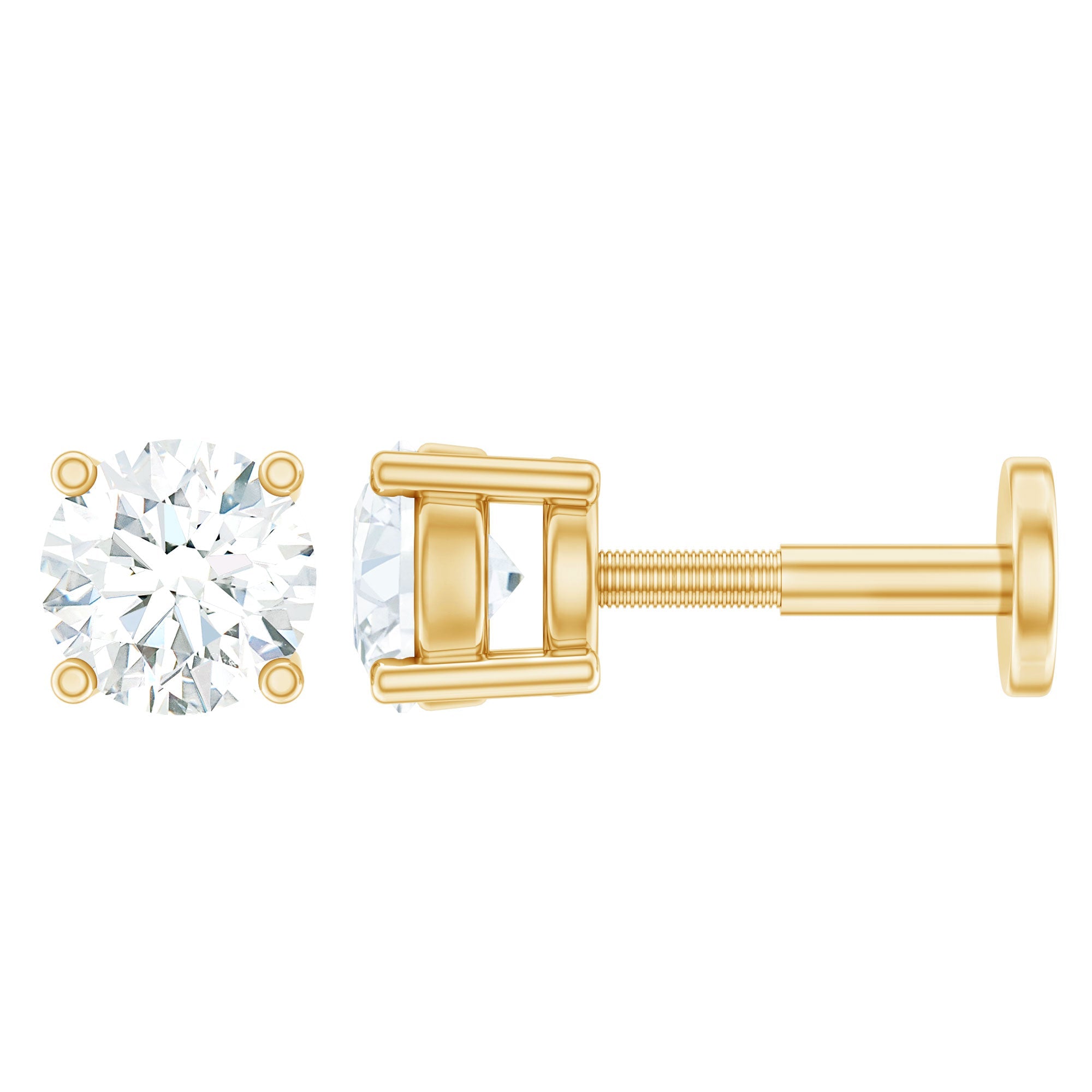 Minimalist Diamond Solitaire Earring for Tragus Piercing