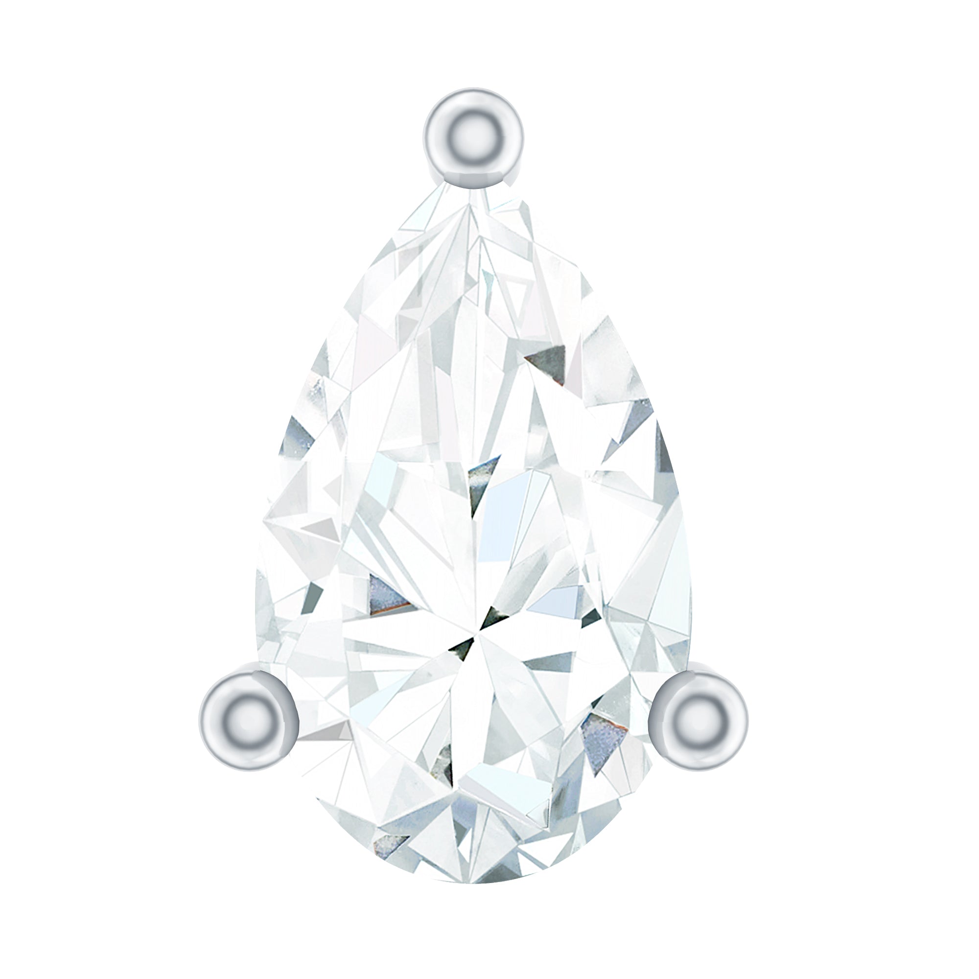 Solitaire Pear Shape Diamond Earring for Tragus Piercing