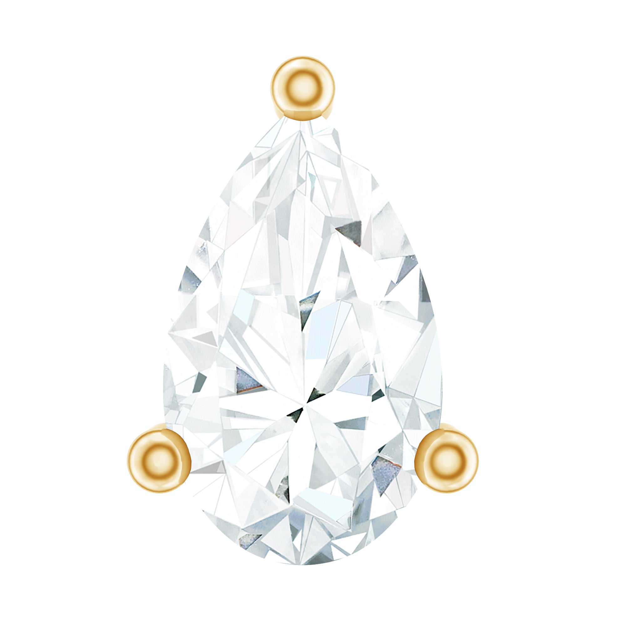 Solitaire Pear Shape Diamond Earring for Tragus Piercing