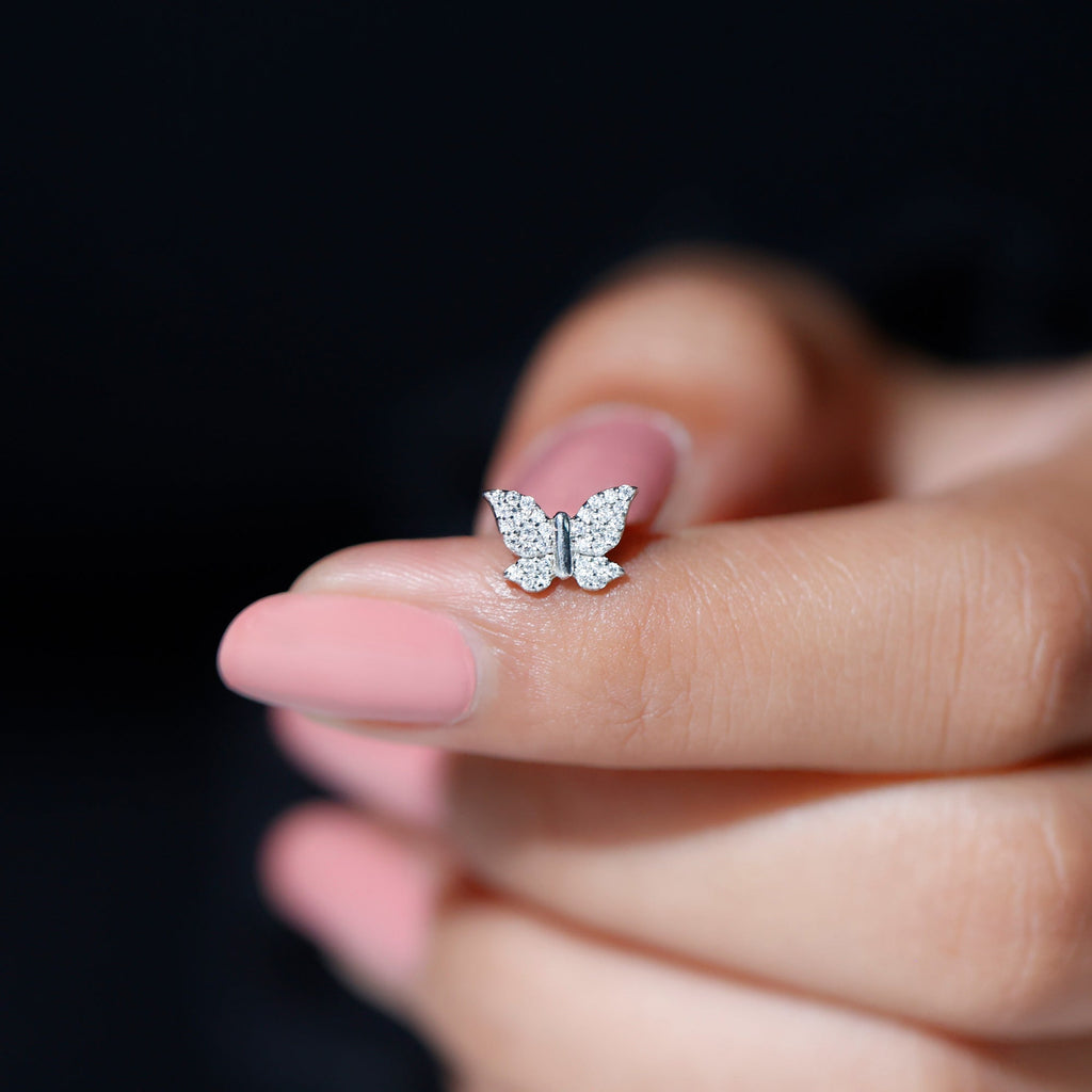 Certified Diamond Butterfly Cartilage Earring