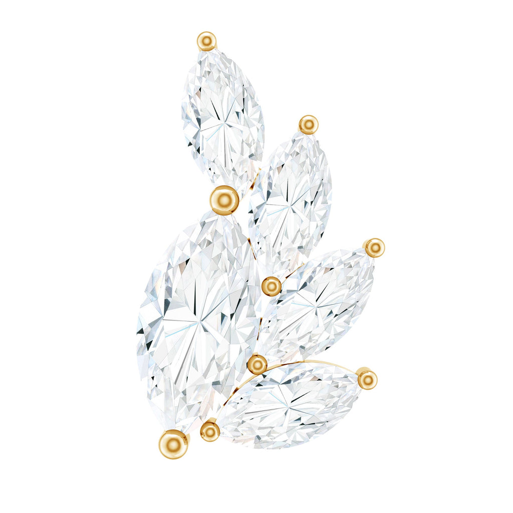 Marquise Diamond Cluster Helix Earring with Flat Back