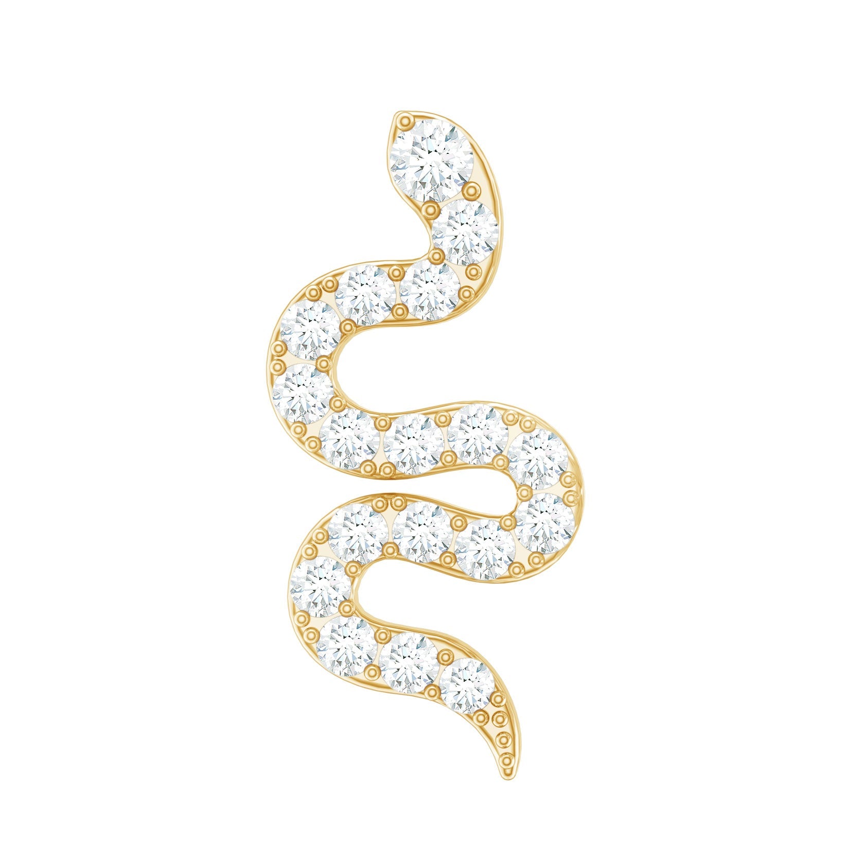 Certified Diamond Snake Earring for Cartilage Piercing