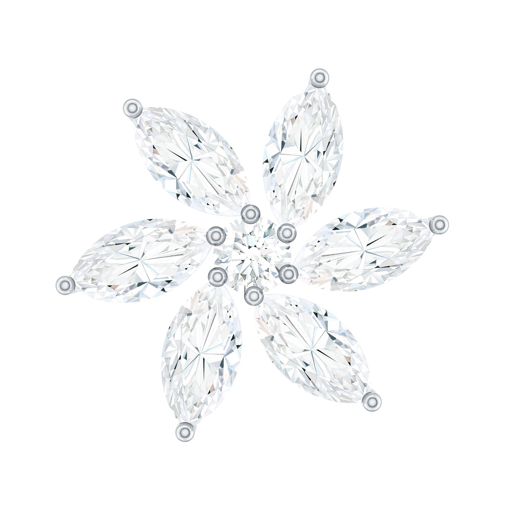 Sparkling Marquise Diamond Flower Helix Earring