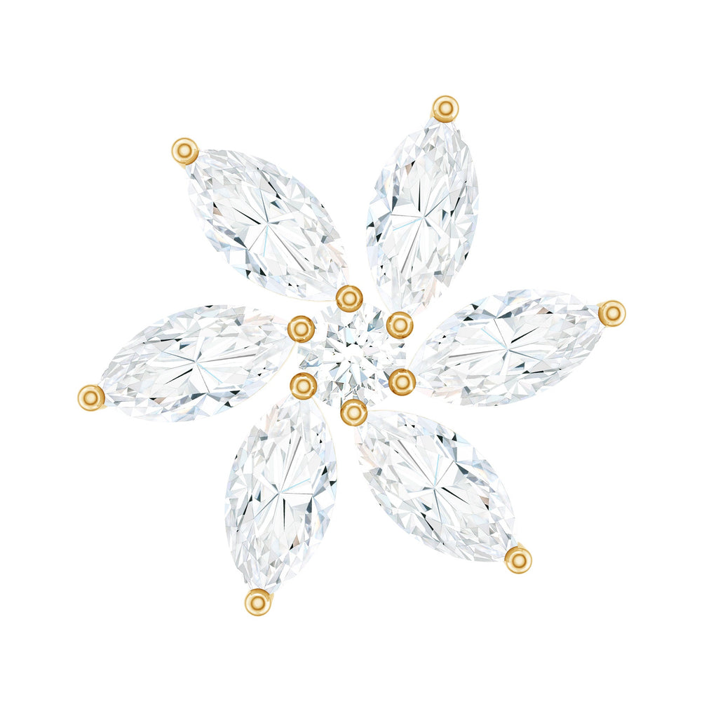 Sparkling Marquise Diamond Flower Helix Earring