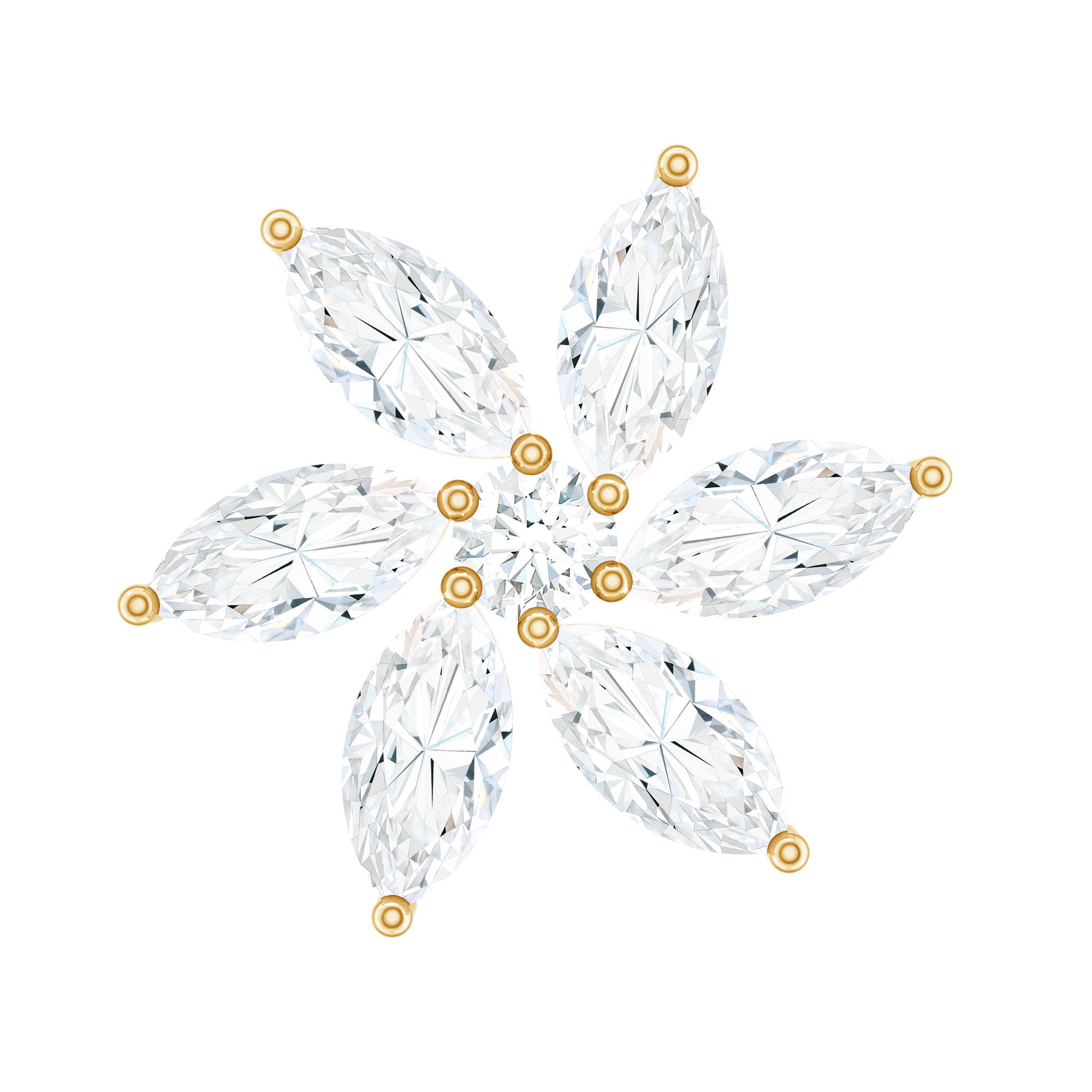 Sparkling Marquise Diamond Flower Helix Earring