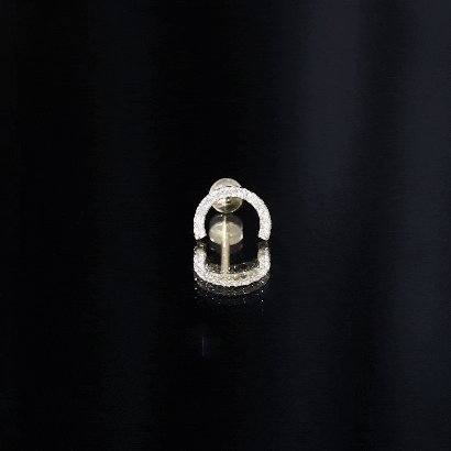 Certified Diamond Half Circle Earring for Piercing