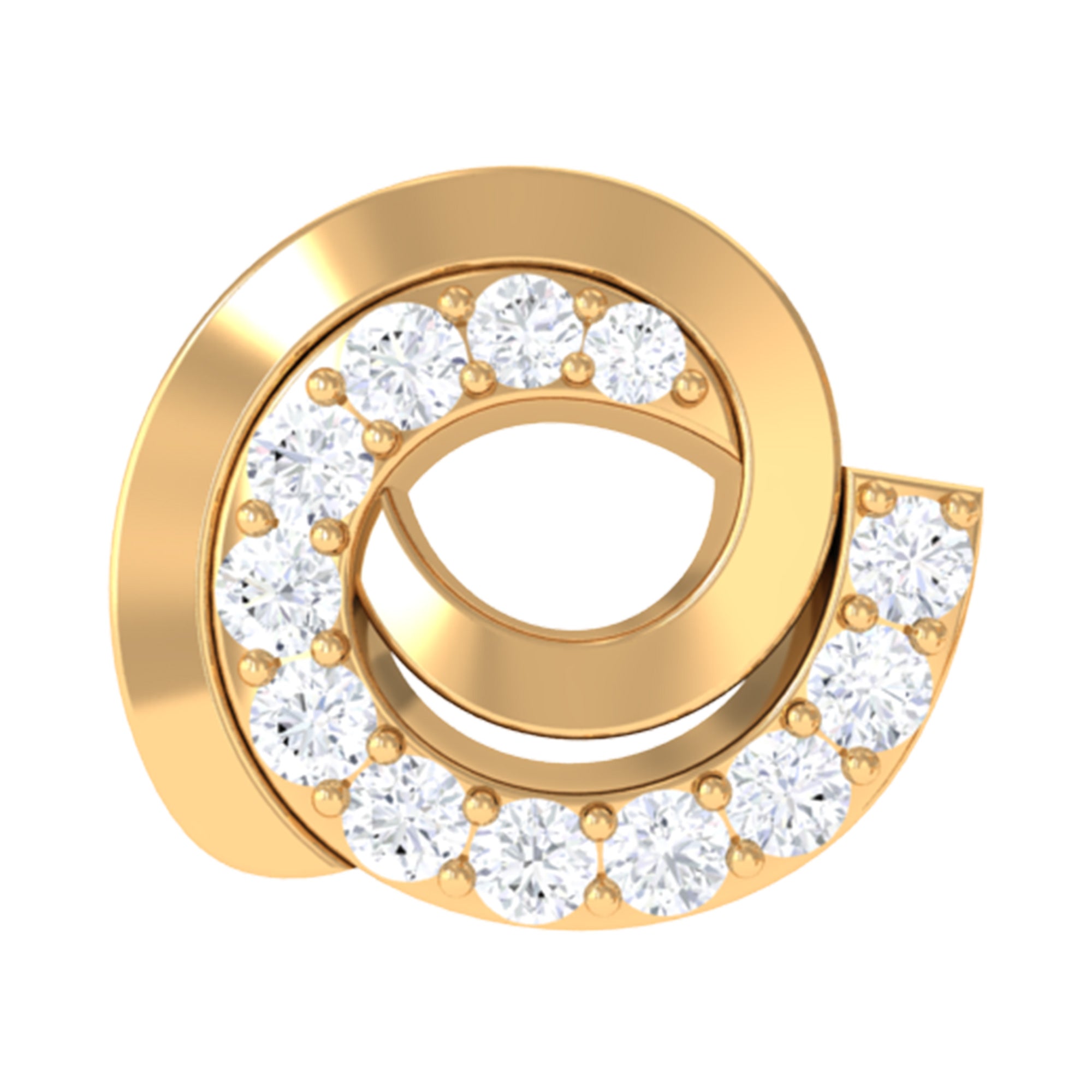 Certified Diamond Spiral Earring for Cartilage Piercing