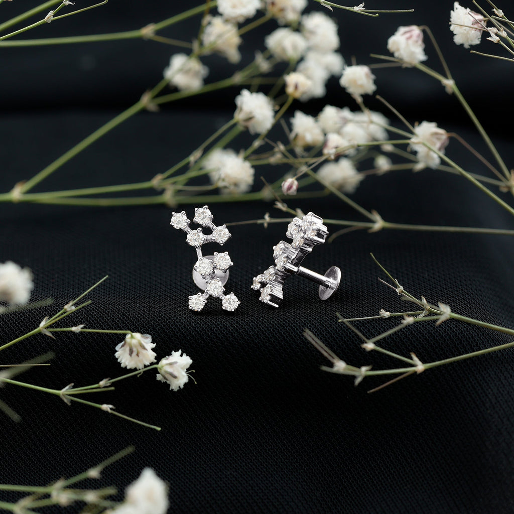 Diamond Sagittarius Zodiac Earring for Helix Piercing