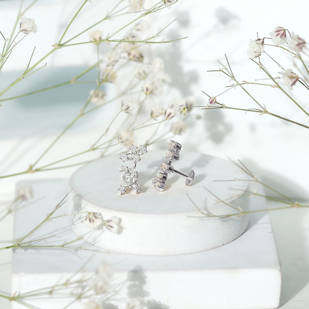 Diamond Sagittarius Zodiac Earring for Helix Piercing