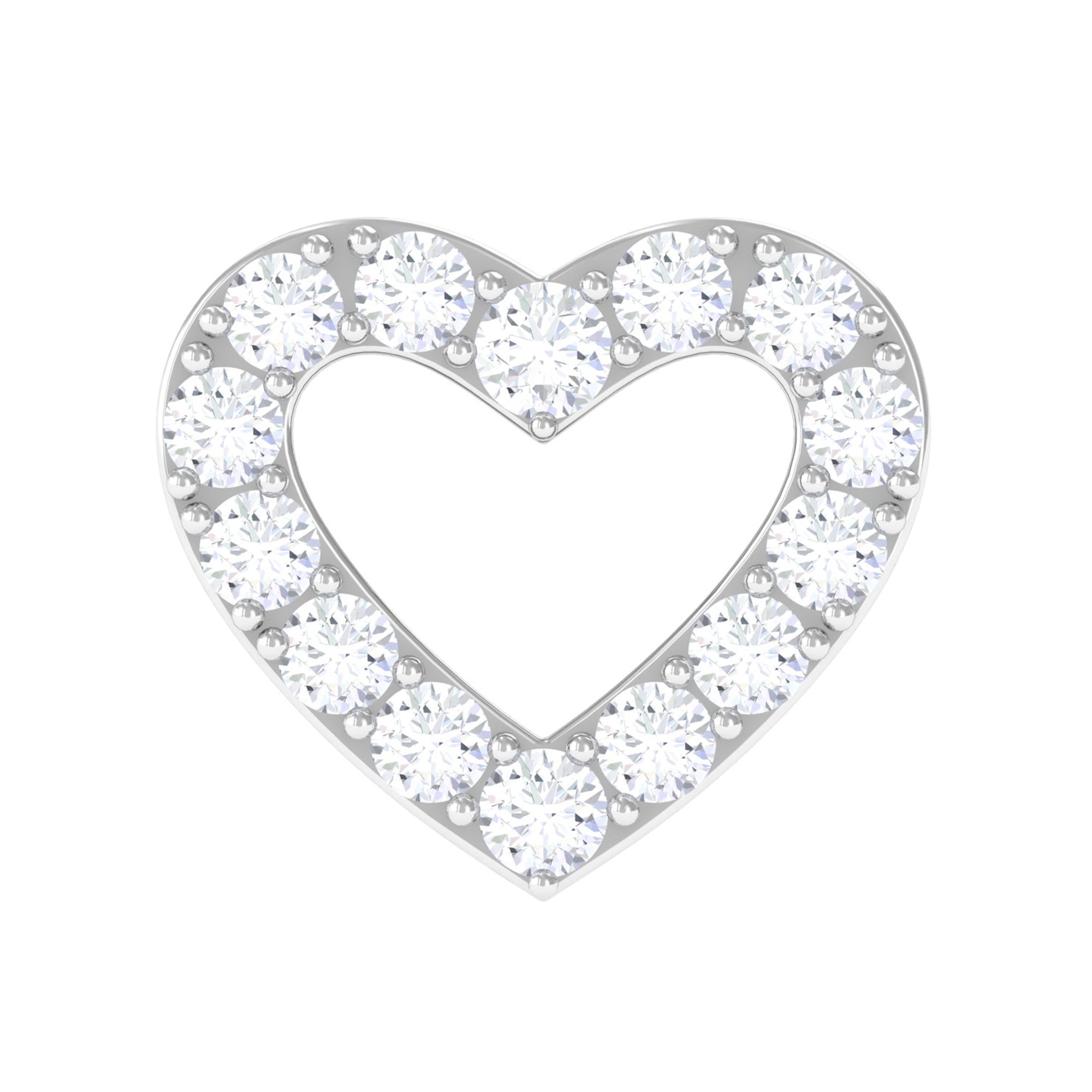 Cute Diamond Open Heart Earring for Helix Piercing