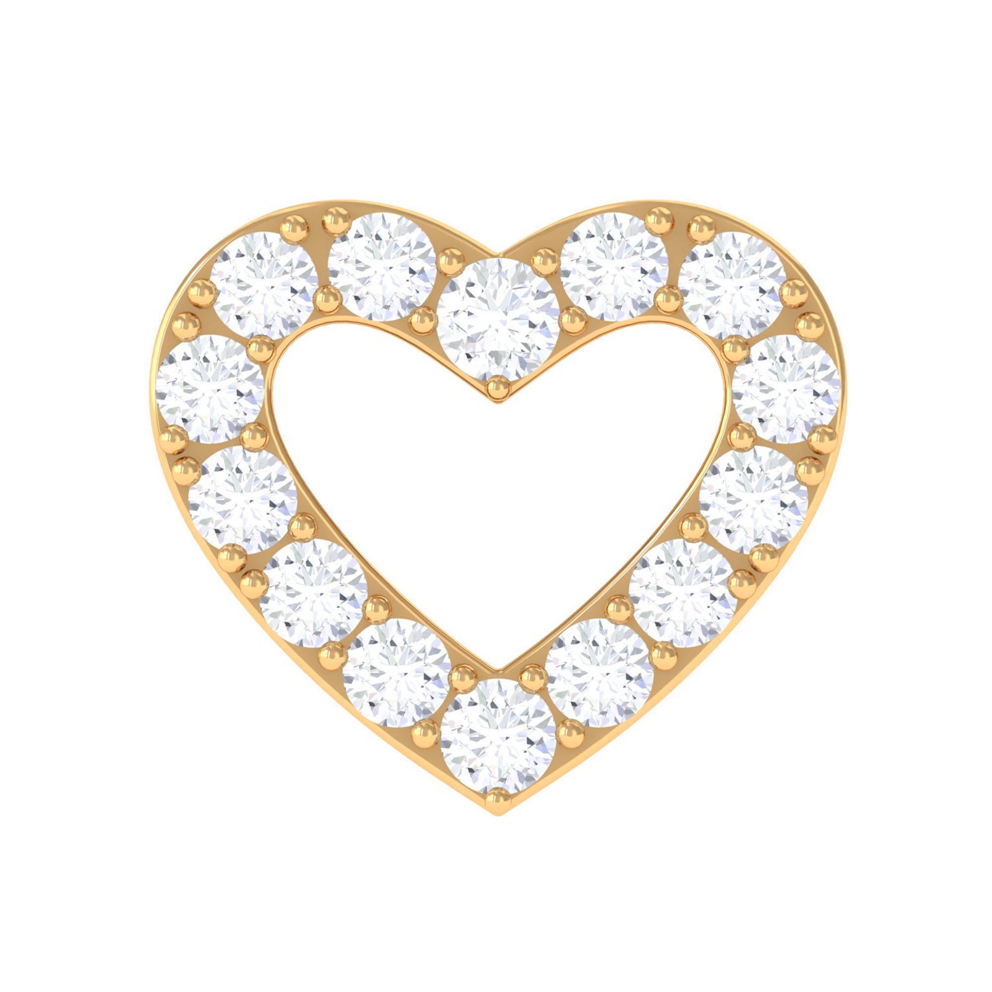 Cute Diamond Open Heart Earring for Helix Piercing