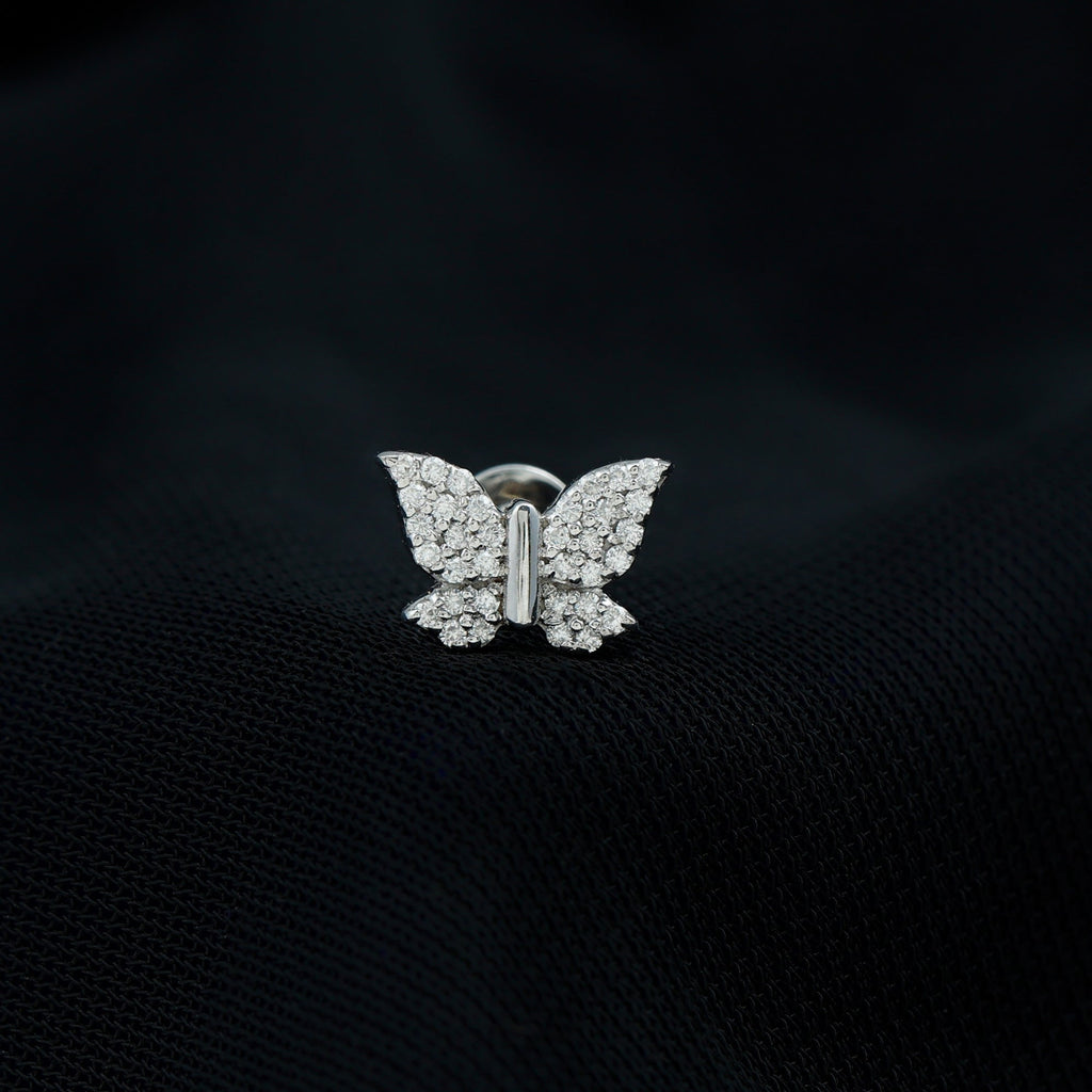 Certified Diamond Butterfly Cartilage Earring