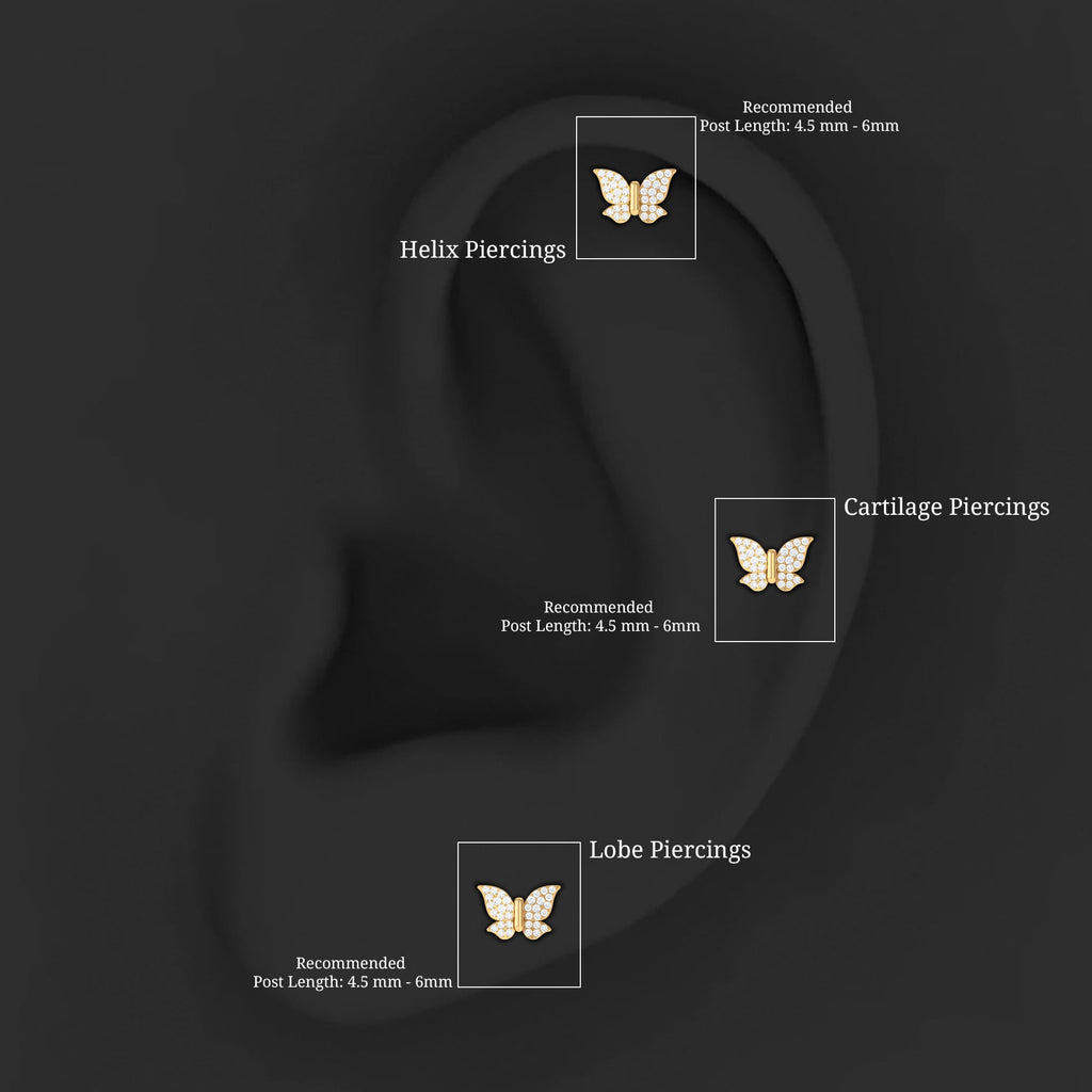 Certified Diamond Butterfly Cartilage Earring