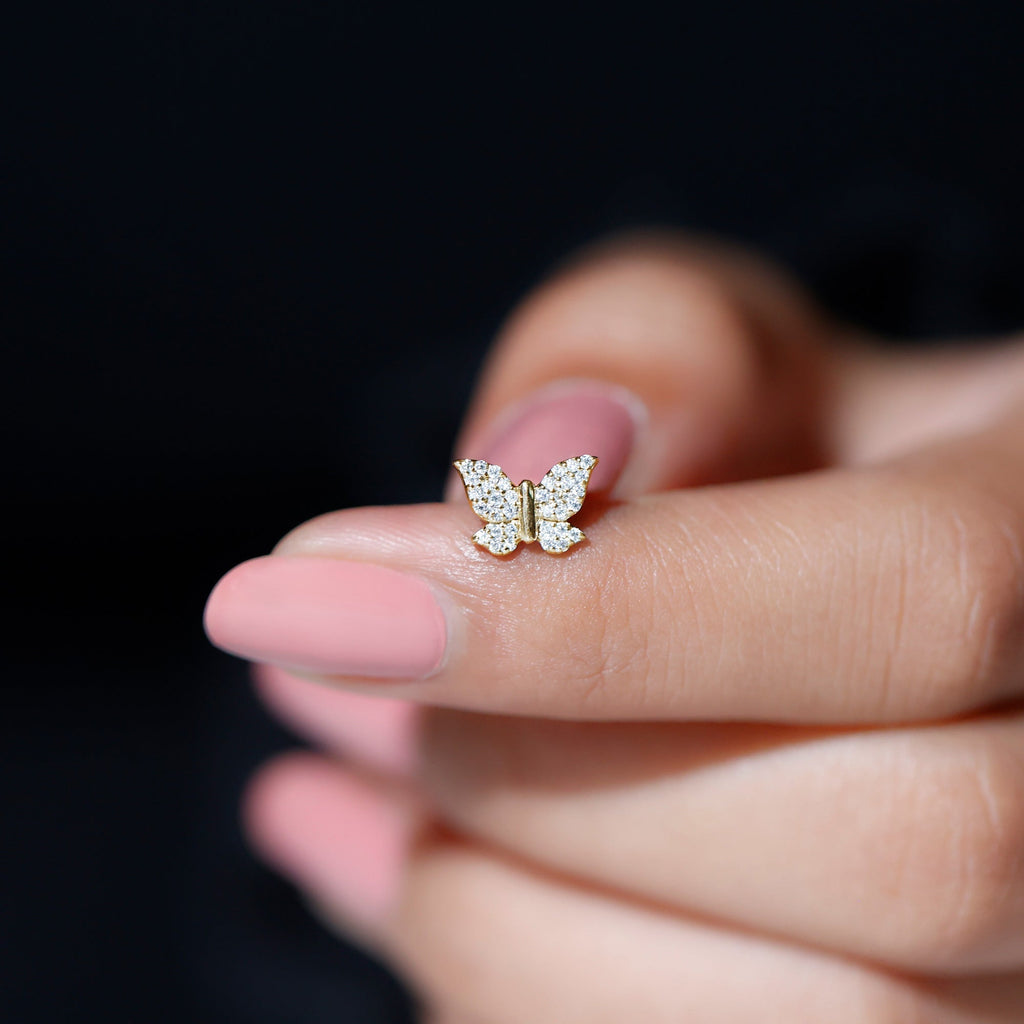 Certified Diamond Butterfly Cartilage Earring