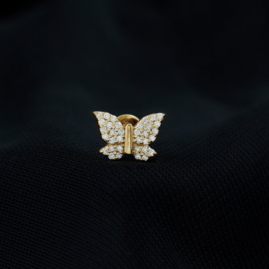 Certified Diamond Butterfly Cartilage Earring
