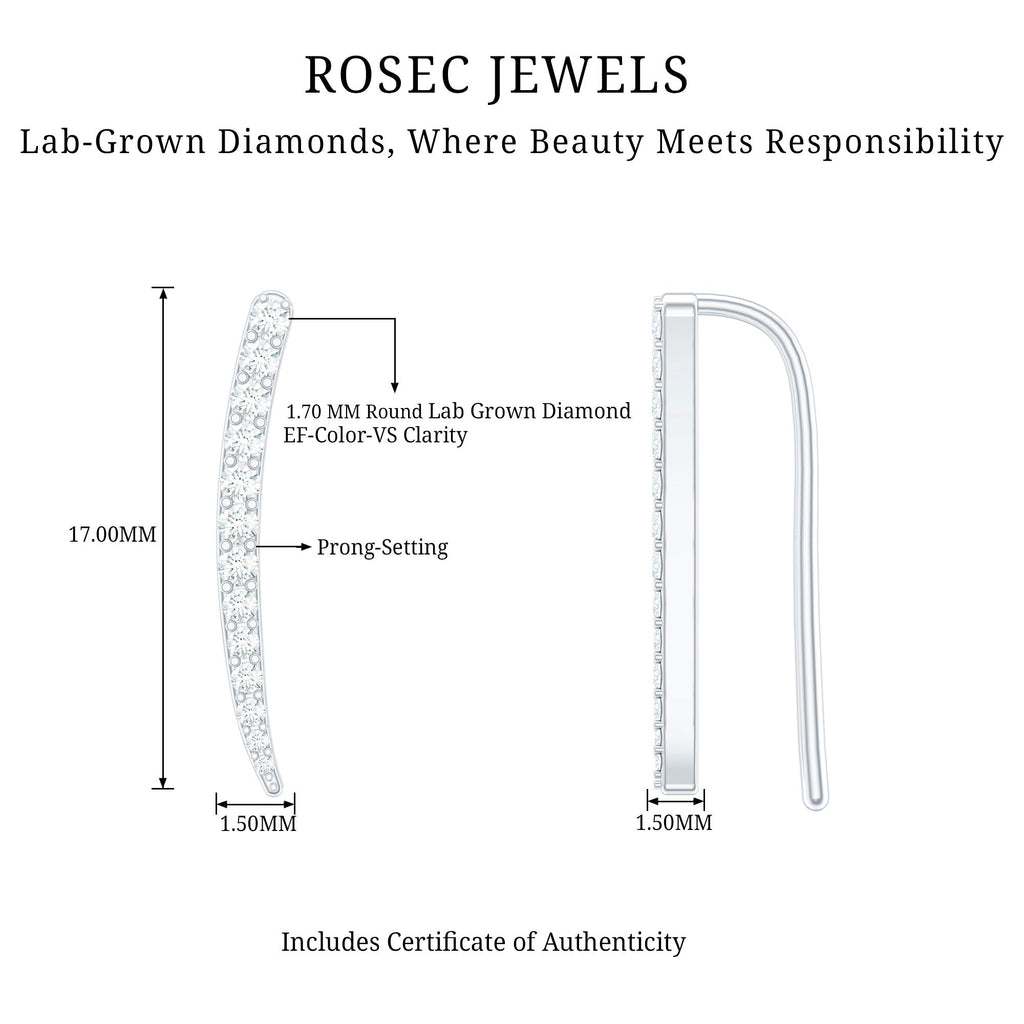 Graduated Style Diamond Climber Helix Earring