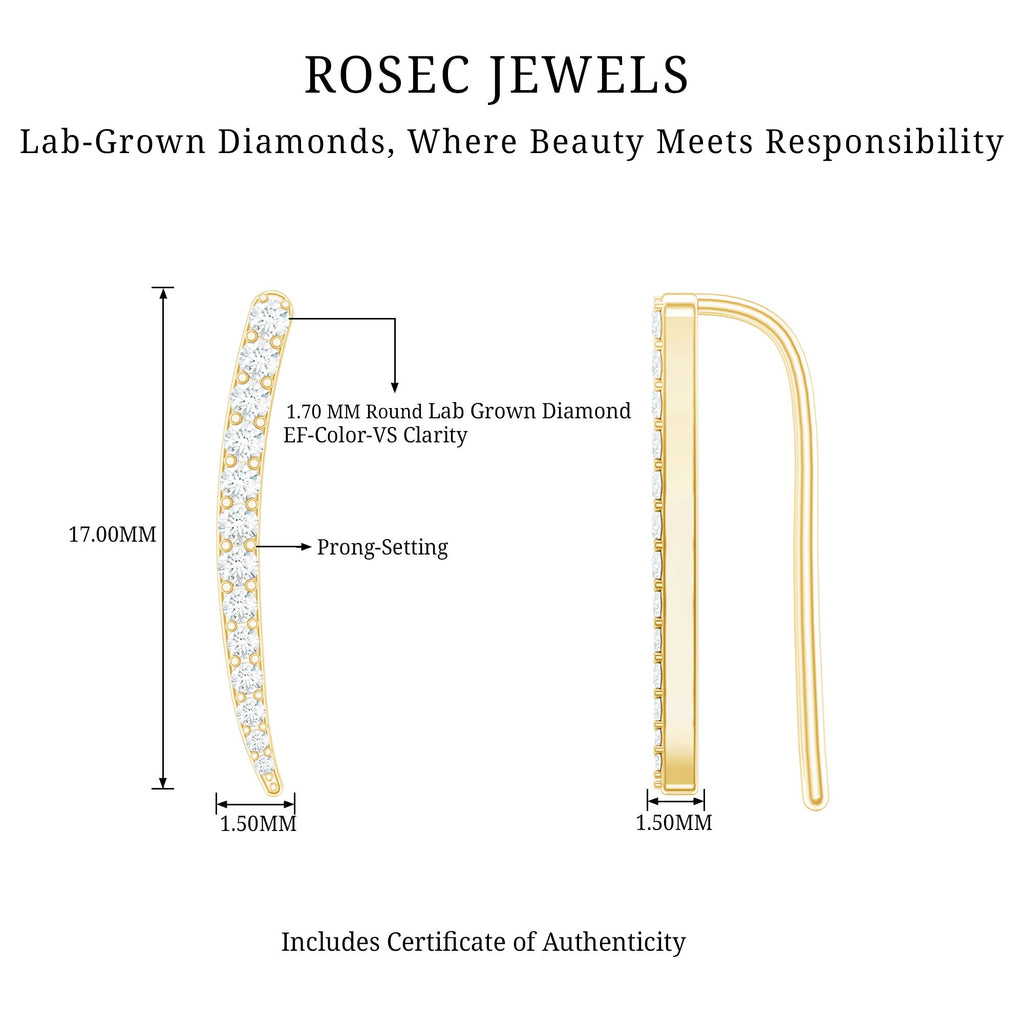 Graduated Style Diamond Climber Helix Earring