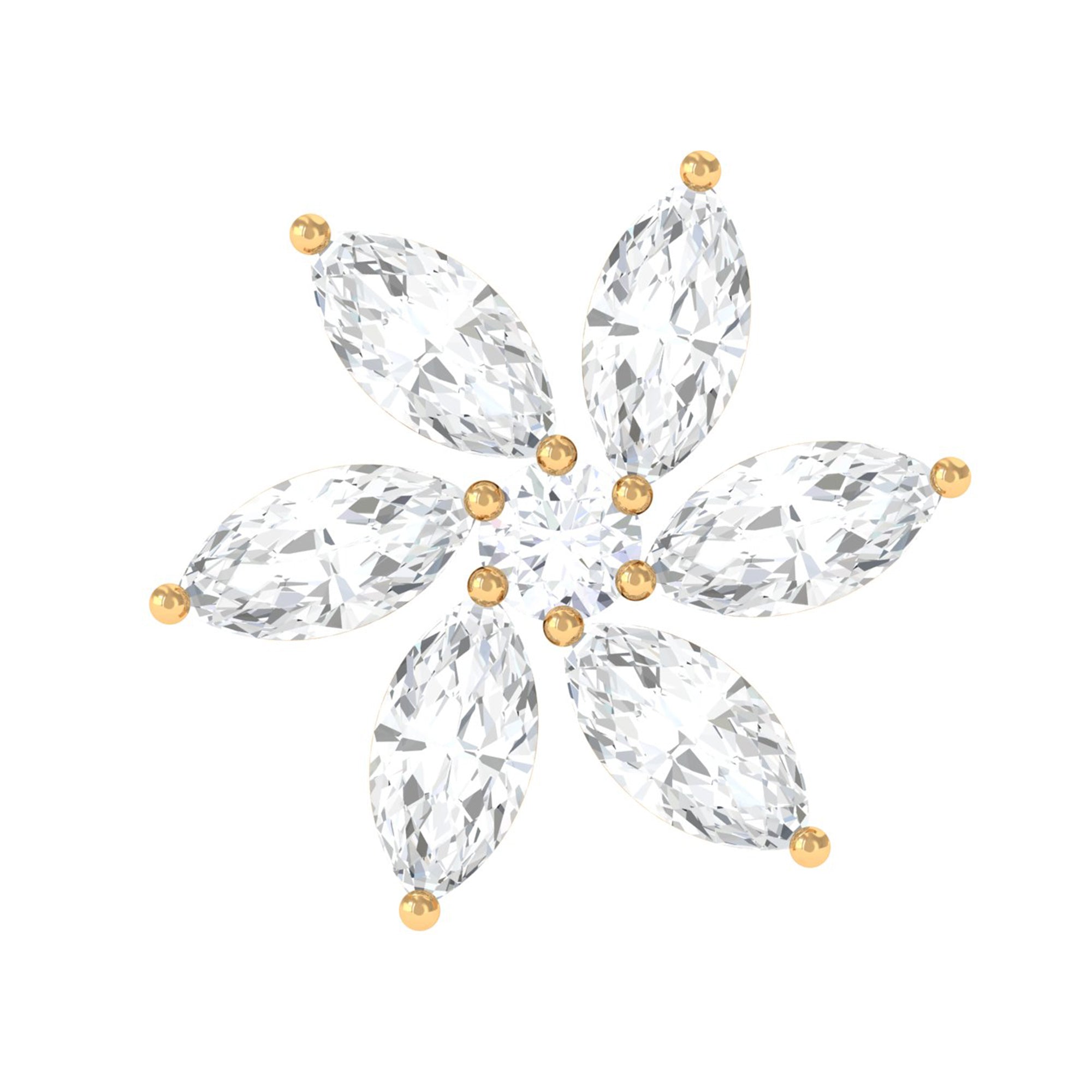 Sparkling Marquise Diamond Flower Helix Earring