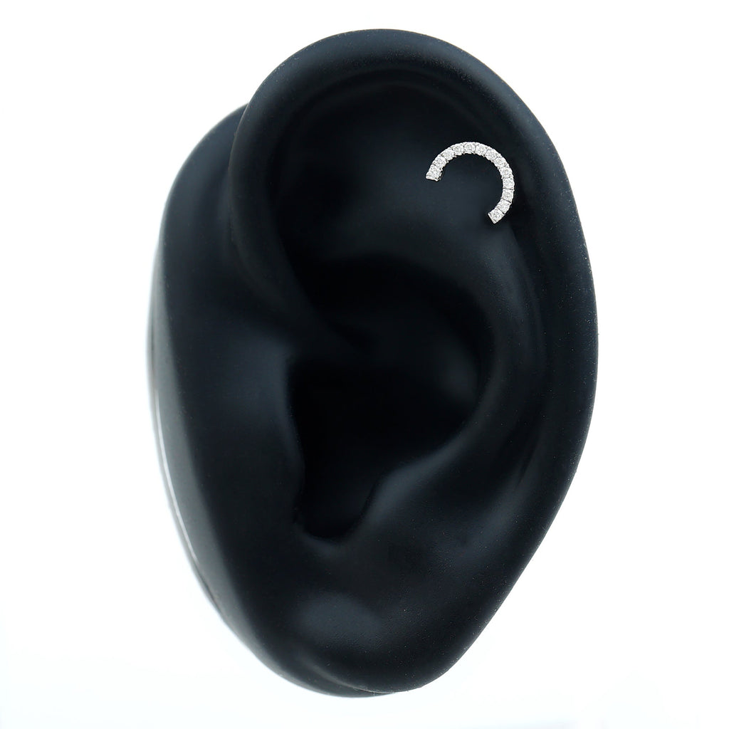 Certified Diamond Half Circle Earring for Piercing