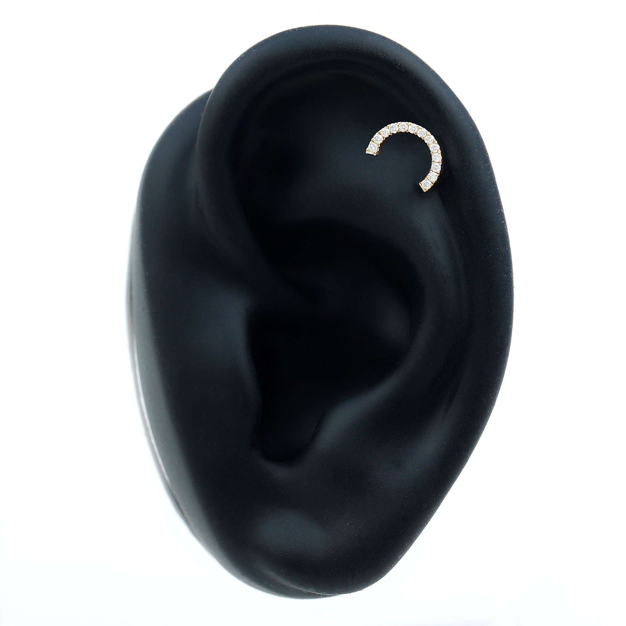 Certified Diamond Half Circle Earring for Piercing