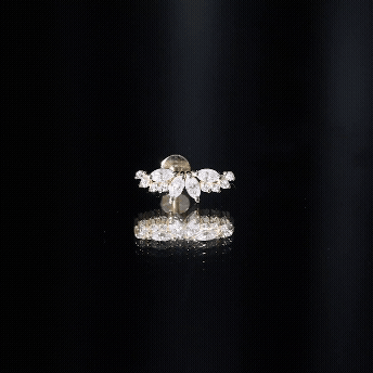 Unique Diamond Crawler Earring for Cartilage Piercing