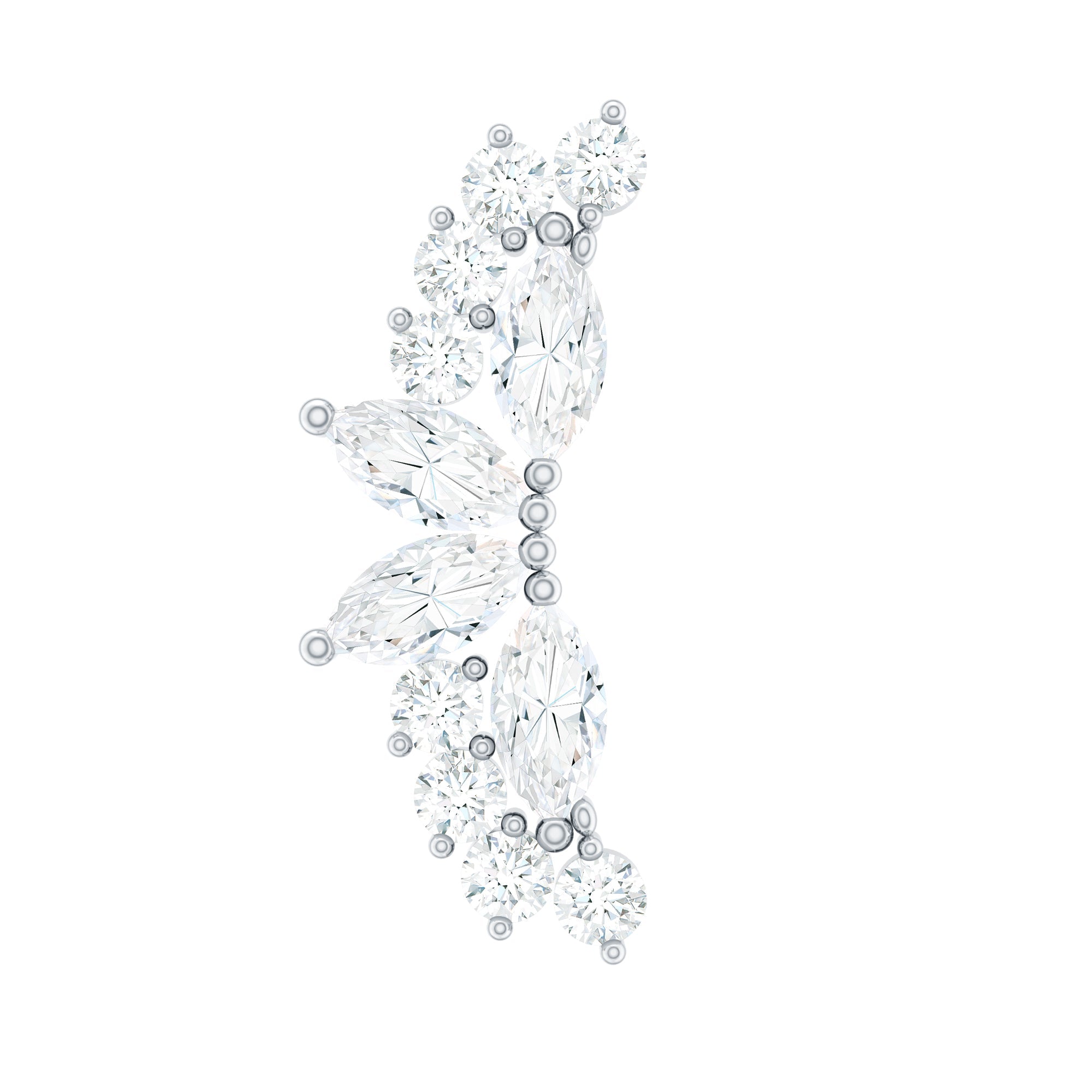 Unique Diamond Crawler Earring for Cartilage Piercing