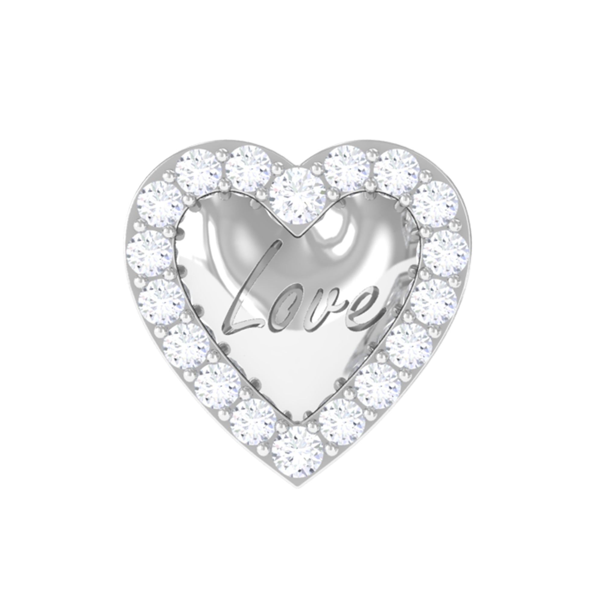 Cute Diamond Love Heart Earring for Helix Piercing