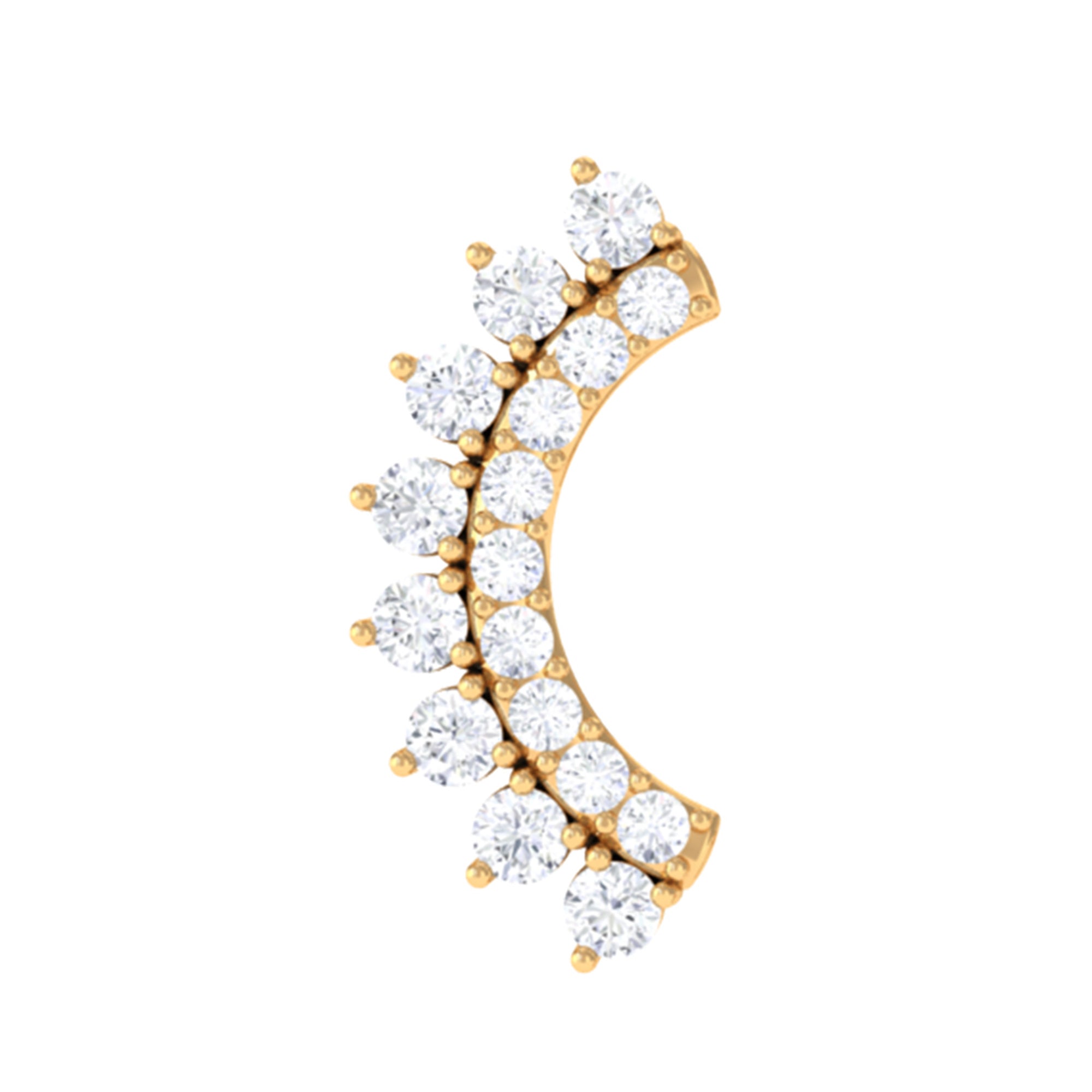 Certified Diamond Curved Cartilage Earring