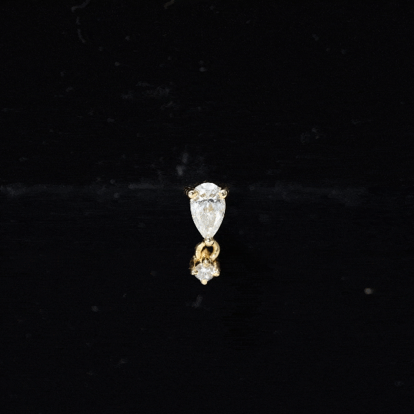 Pear Diamond Drop Earring for Helix Piercing
