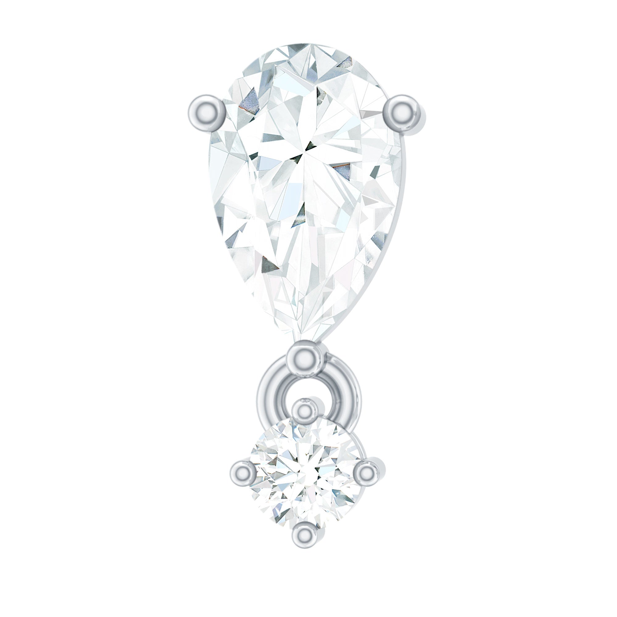 Pear Diamond Drop Earring for Helix Piercing