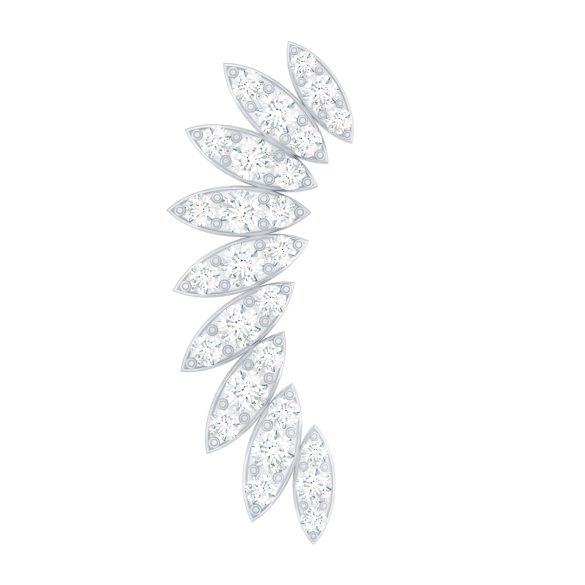 Diamond Wing Crawler Earring for Helix Piercing