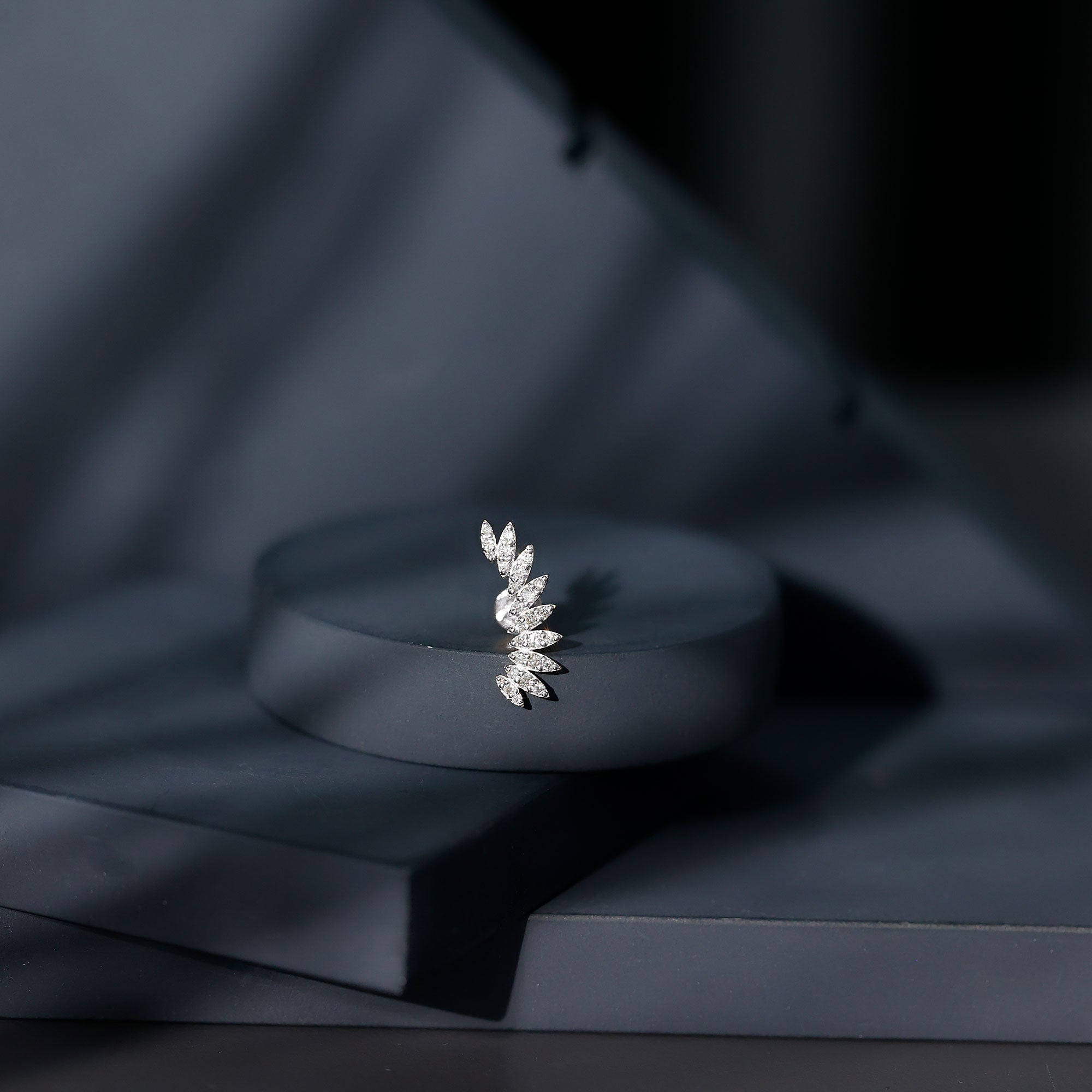 Diamond Wing Crawler Earring for Helix Piercing