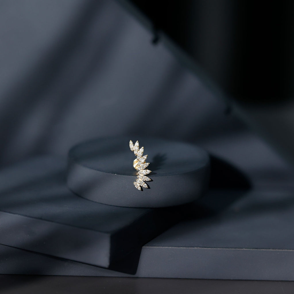 Diamond Wing Crawler Earring for Helix Piercing